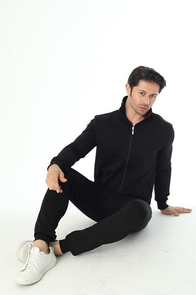 Alissa Men's Bottom Top Black Tracksuit Set