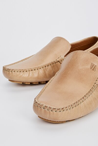 Valmenti Бежови мъжки мокасини от естествена кожа Astro
