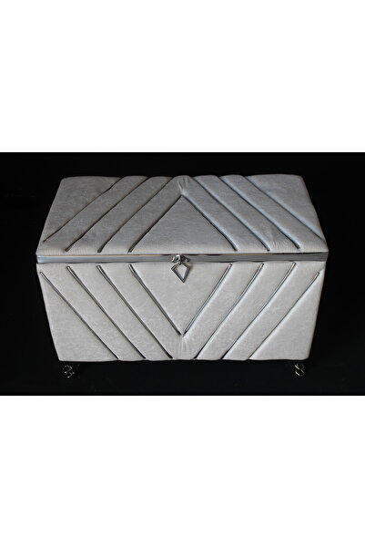 HUZUR ÇEYİZ V Dilimli Metalli Tekli Büyük Boy Çeyiz Sandığı