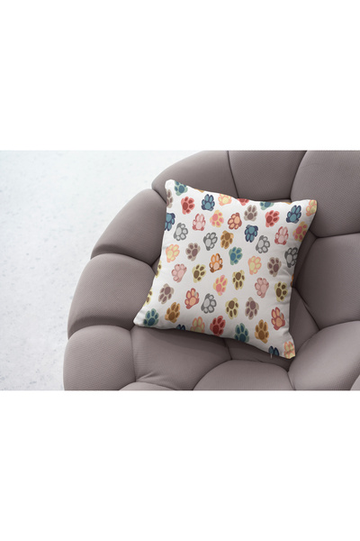 RUGSMODERN Kırlent Kılıfı Pati Desen Çok Renkli Dekoratif 823