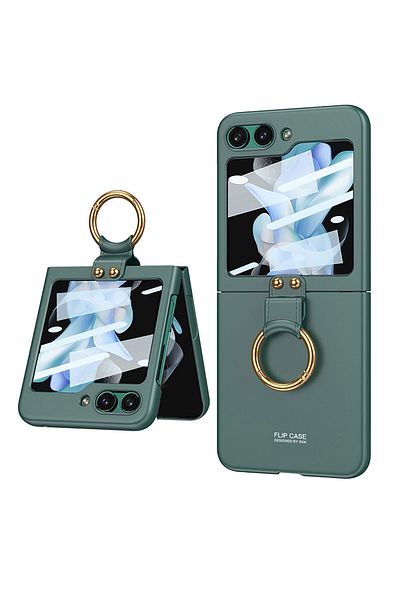Nezih Case حافظة صلبة متوافقة مع هاتف سامسونج جالاكسي Z Flip 5 مع حلقة كيبتا