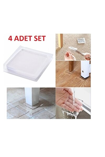 Temiz Pazar 4 прозорі силіконові захисні накладки для підлоги - нековзні та м...