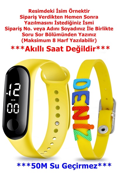Ct Çocuk Saati-Dokunmatik Led Kız Erkek Çocuk Kol Saati-İsme Özel Bileklik -5...