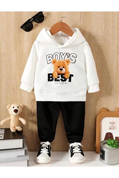 MORNİNG KİDS Dječji komplet trenerke sa kapuljačom i printom medvedića za dečake