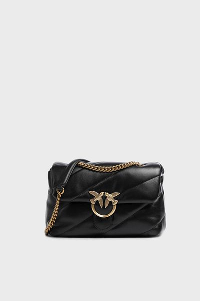 PİNKO Pinko Tasche mit Kettenriemen und Metalllogo aus echtem Leder TASCHE 100038 A0F2 Z99Q