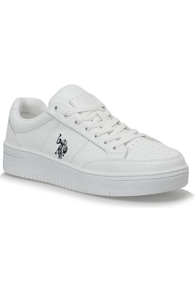 U.S. Polo Assn. Ανδρικά αθλητικά παπούτσια Polo AssnVasıly White από γνήσιο δέρμα των ΗΠΑ