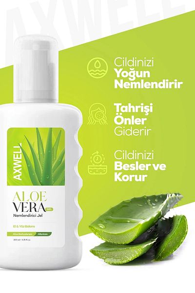 AXWELL 200 ml Aloe Vera Gel - Intensive Moisturizing and Soothing Effect