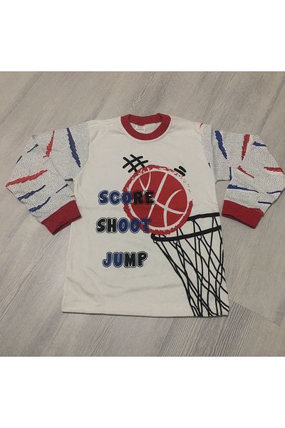 Süpermini Super Mini Baby Supermini 83-00-23 Basketball Patterned 2-Piece Men's Pajama Set 7-9 Years
