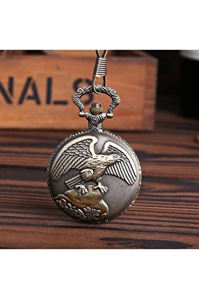 keyfim shop Kişiye Özel Retro Kartal Kabartmalı Quartz Köstekli Saat-1