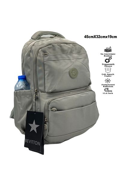 Bevitton Seten Waterproof Fabric Unisex Stone Color Backpack