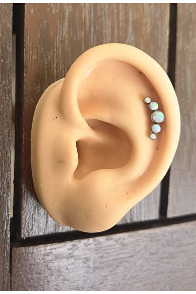Bylin %100 G23 Titanyum Beş Opal Taşlı Kıkırdak Piercing- 1 adet