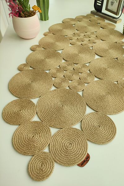 Homever Navette 110x50cm Ψάθινη Γιούτα Τραπεζομάντιλο Κουζίνας / Runner / Runner