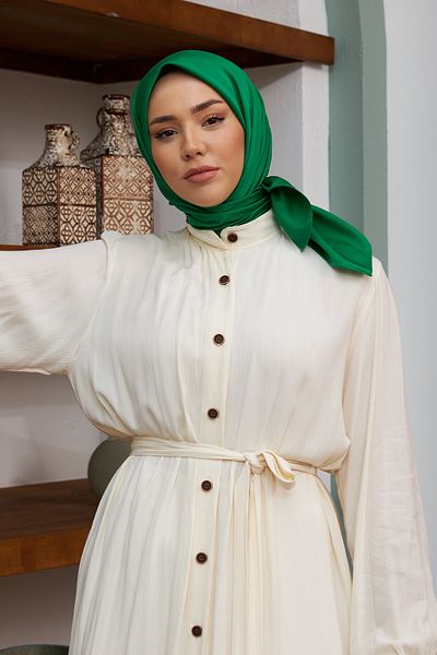 Silk Home Απλό Κασκόλ Twill - Benetton Green