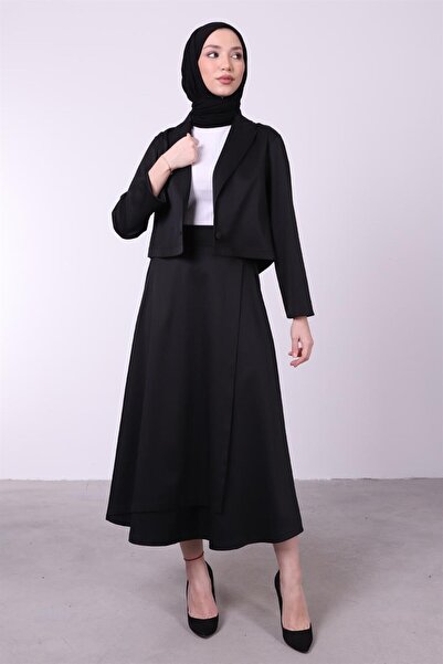 NAQISHE Blazer Jacket Effect Set Black