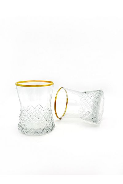 ÖzcamKristal 6 Pieces 6-Person Baklava Crystal Decorated Coffee Side Cup