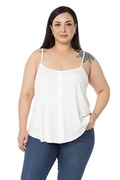 DISENTIS MODEST Μπλούζα Εκρού από Βισκόζη σε Μεγάλο Μέγεθος - Με Ρυθμιζόμενο ...