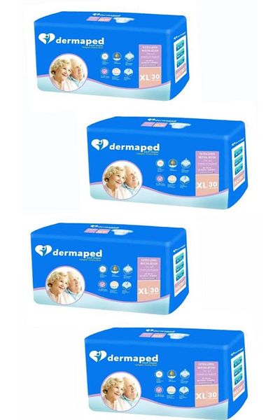 Dermaped XL 30 Pack of 4 Patient Diapers - With Waistband