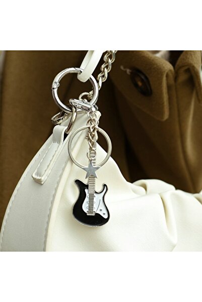 Herşey Nota Gitar Anahtarlık Siyah