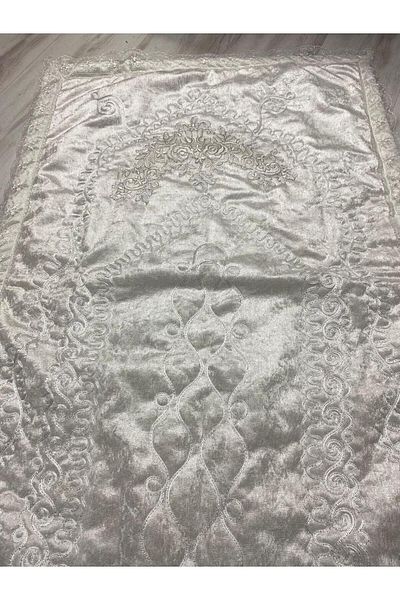 Çt Çeyizci Tekstil Set de covoare de rugăciune de logodnă Set de covoare de rugăciune din 4 piese din dantelă franțuzească Set de covoare de rugăciune Promise