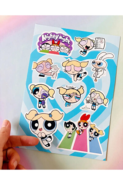 Bikutumutluluk POWERPUFF GİRLS BUBBLES MAVİ STİCKER SETİ