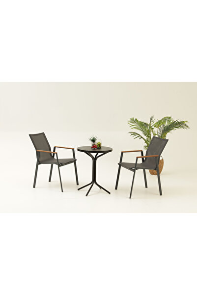 Divona Home NEXT BAHÇE BALKON BİSTRO SET (ANTRASİT)