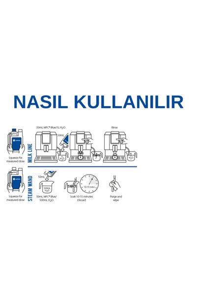 Cafetto MFC BLUE ALKALİ SÜT TEMİZLEYİCİSİ KAHVE MAKİNESİ BUHAR ÇUBUĞU STERİLİZE TEMİZLEME 1LT - E14005