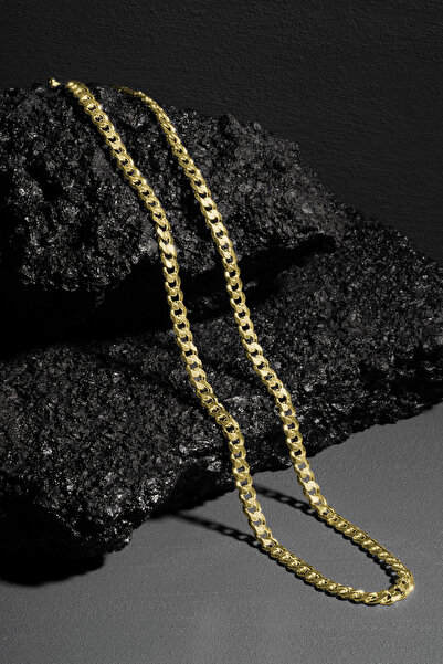 Takıdepo Gurmet Model Gümüş Zincir Altın Kaplama 6,10 Mm Genişlik