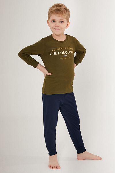 U.S. Polo Assn. BASE. Polo Assn. Shiny Boy Long Sleeve Pajama Set
