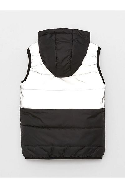 LC Waikiki LCW Kids Hooded Inflatable Vest for Boys with Reflector Detail