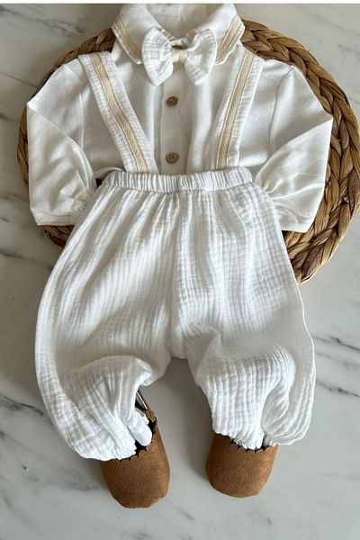 bohemiankids baby wear Newborn Men's Slopet Set Muslin Fabric