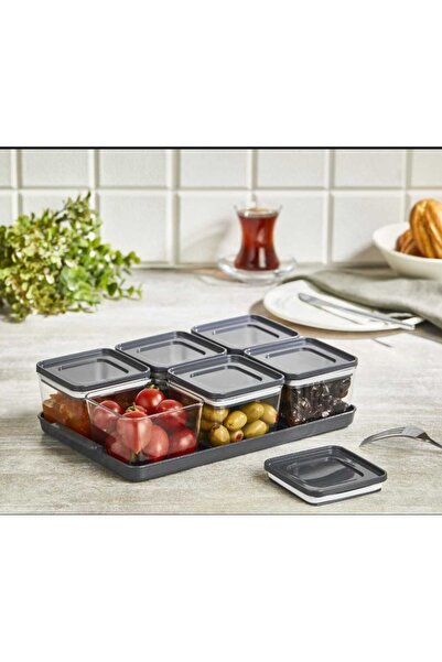 bersachef Tray 6-Piece Breakfast Storage Container Vacuum Lid Breakfast Set
