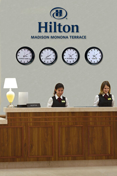 Platin Saat 40 سم معدن أسود أبيض قرص 4 قطع مجموعة فندق التوقيت العالمي