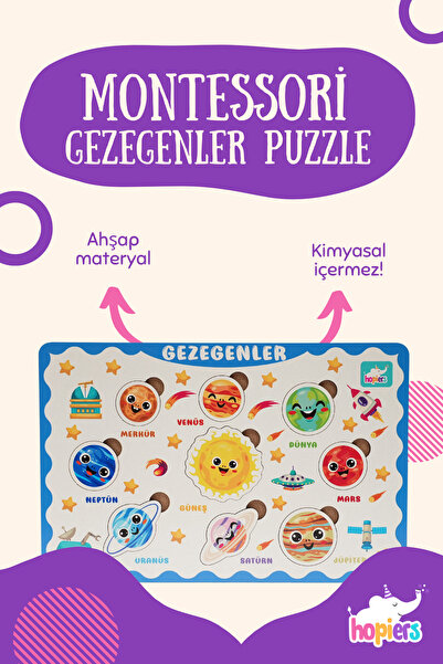 Hopiers Montessori Gezegenler Puzzle
