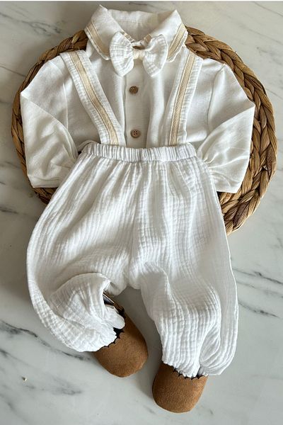 bohemiankids baby wear Newborn Men's Slopet Set Muslin Fabric