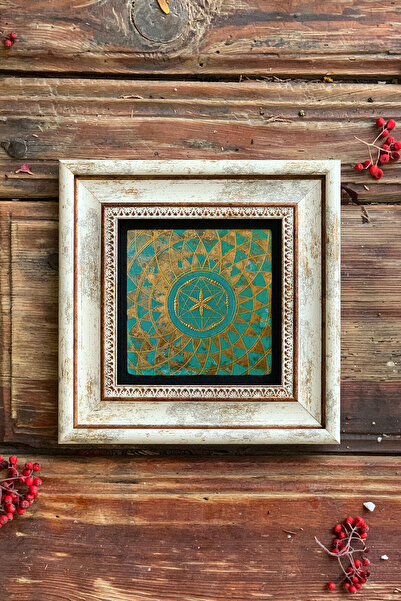 Oscar Stone Decor Çerçeveli Taş Duvar Dekoru 20x20 cm