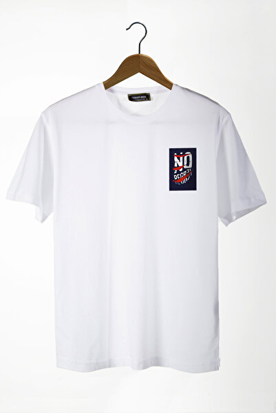 Terapi Men Unisex White No Regret Printed Crew Neck Oversize βαμβακερό μπλουζ...