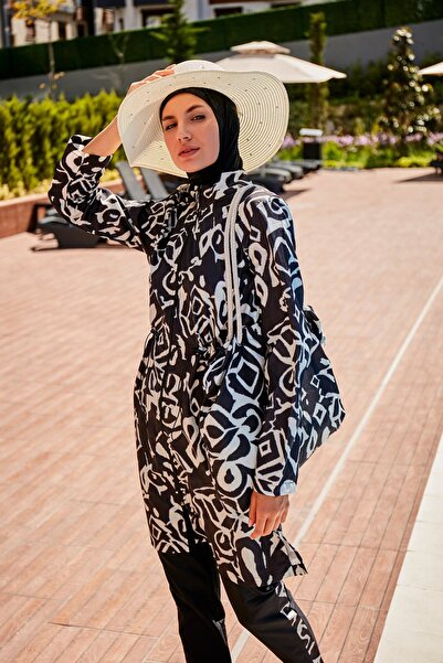 Riva Mera Patterned Fully Covered Hijab Swimsuit R2303