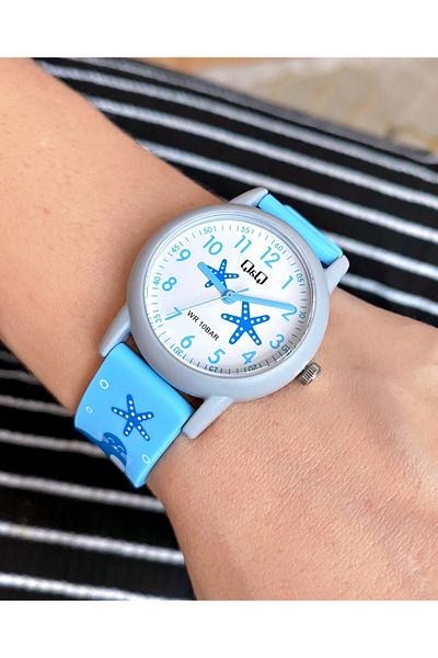 Q&Q VS228J11YW Waterproof Children's Wristwatch with Silicone Cord