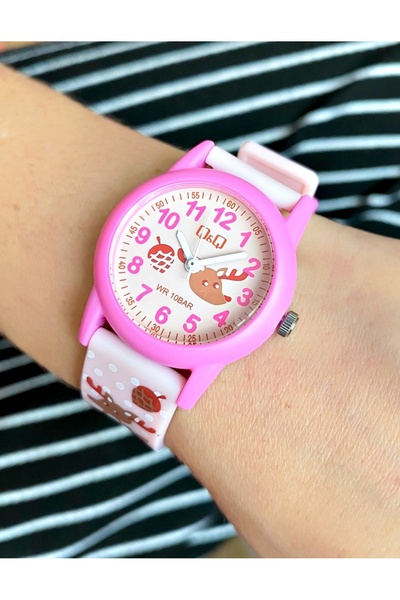 Q&Q VS228J06YW Waterproof Girl's Wristwatch with Silicone Cord