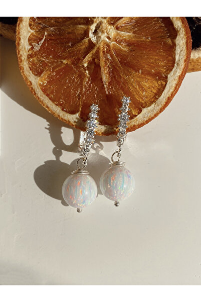 DURAN TAKI TASARIM Opal Zirkon Taşlı Gümüş Küpe