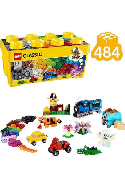 LEGO Medium Size Creative Building Box - 10696 Model, Children's Creative Toy Kit (484 P)