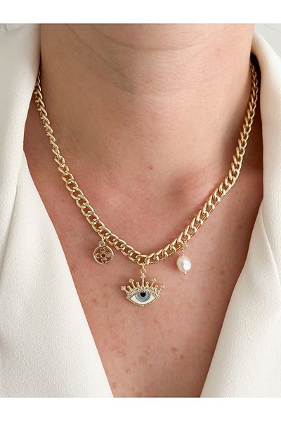 CHARMLUCKY Eye charm pendant with eyelashes