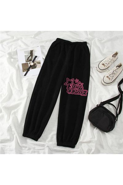 Touz Μαύρο φούτερ με στάμπα Harajuku Style Oversize Unisex