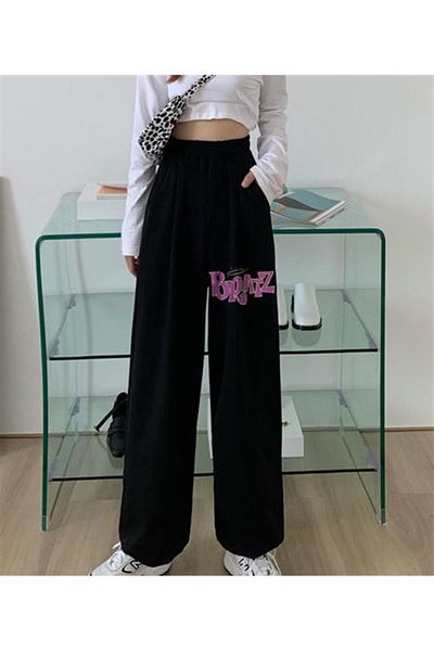 Touz Y2k Bratz Printed Oversize Unisex Μαύρο Φούτερ