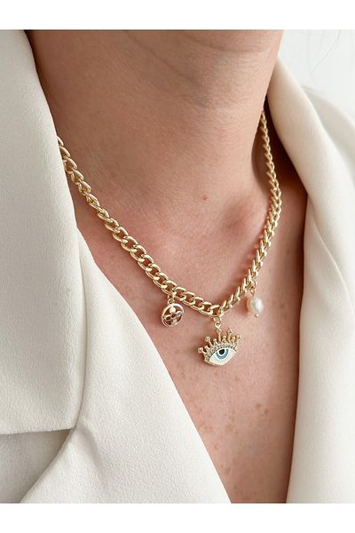 CHARMLUCKY Eye charm pendant with eyelashes