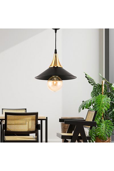 DEDE SINGLE UFO PENDANT LAMP CHANDELIER WITH JAPANESE HAT GOLD