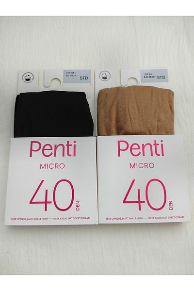 Penti Микро 40 Den средно дебели матови чорапи до глезена (къси чорапи до глезена) 2 броя