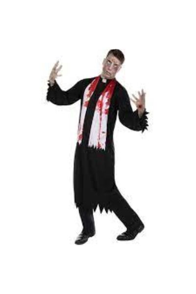 rengarenk kostüm zombi rahip kostümü