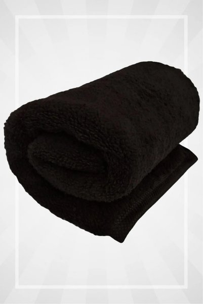 KozMood Gerçek Mikrofiber Boya Tutmayan Saç Havlusu 10 Adet Siyah El Yüz Kuaf...
