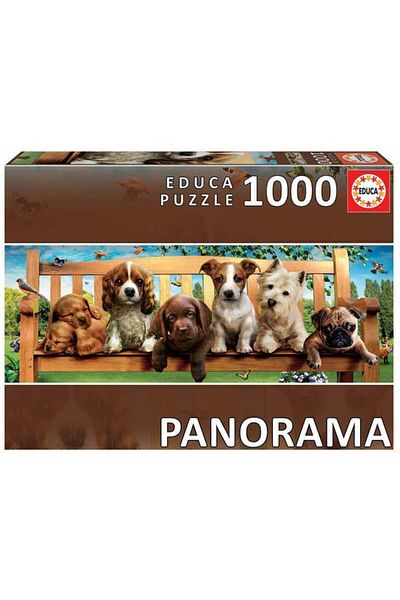 EDUCA -1000 Puppies on a Bench panorama